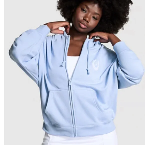 PINK Ivy Fleece Campus Full Zip Hoodie - Picture 1 of 3